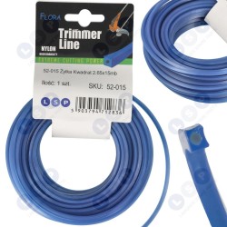 Kvadrātveida aukla 2,65 mm x 15 m neilona ar serdi krūmgriežu trimmeriem (5903794712836)