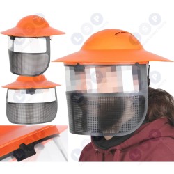 Aizsargmaskas vizieris krūmgriežiem, motorzāģiem, PVC sieta rīsu bļoda (5903794733442)