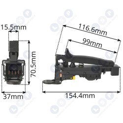 Slēdzis Metabo un DeWalt leņķa slīpmašīnām ar 4 tapām (5903794714199)