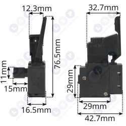 Slēdzis Black Decker urbjmašīnai 4(4)A 250V~5E4 59-CD420 (5903794714236)