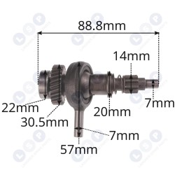 Pilns zobrata vārpstas komplekts Bosch GBH 2-22 triecienurbjmašīnai (5903794715172)
