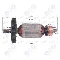 Ротор SDS+ для перфоратора - 6 зубцов - Перфораторы для китайского рынка (5903794715271)