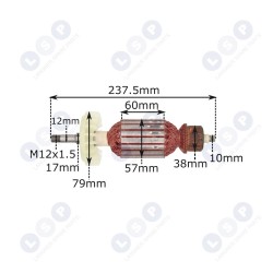Ротор для угловой шлифовальной машины Flora 230, макс G1802-2 и многих других ()