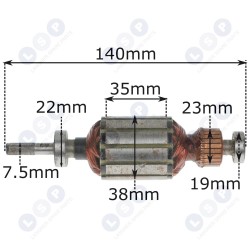Ржавый ротор для кустореза, длина 140 мм, упаковка 38X35 мм, триммер ()