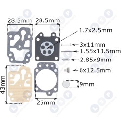 Прокладка диафрагмы карбюратора кустореза 10 мм ()