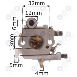 MS240, MS260 MS260C 024 026 Walbro с большим отверстием для подключения к дымоходу (5903794721012)