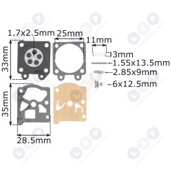 Ремкомплект для мембраны карбюратора бензопилы (5903794719798)