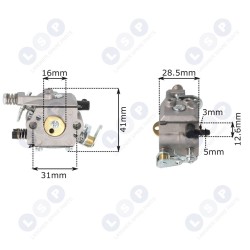 Карбюратор для бензопил, бензиновых бензопил, пил для обрезки сучьев, бензопил...