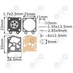 Ремкомплект диафрагмы карбюратора ms 240 260 10 шт. (5903794731455)