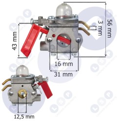Карбюратор для кустореза, триммера, газонокосилки HOMEELITE RYOBI UNIVERSAL (5903794733954)