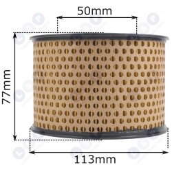 Gaisa filtrs 50x77x113mm HATZ 1B20, 1B30, 1B20V, 1B20-6, 1B20-7, 3W35, 4W35, 4W35T (5903794717060)
