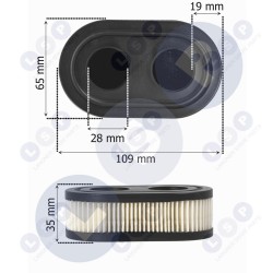 Gaisa filtrs BRIGGS STRATTON 550E 550EX 625E zāles pļāvējam 593260 (5903794733671)