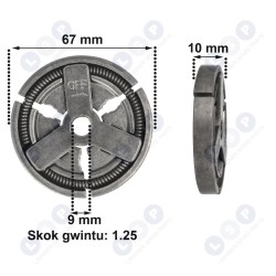 Ķīniešu benzīna motorzāģa cilindrs, sajūga grozs, sajūga zobrats ()