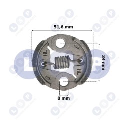 SAJŪGS NAC CG260B BP254-10-V WLBC260-2 pļaujmašīnas asmenim (5903794734227)