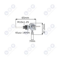 Degvielas vārsts M10x1.25 ģeneratora bloka krāns KREISAIS (5903794729926)