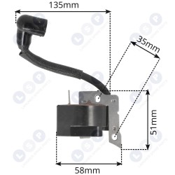 Aizdedzes spoles modulis HUSQVARNA 40 45 51 55 254 257 motorzāģim (5903794735507)