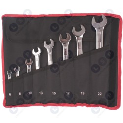 8 hromētas kombinētās uzgriežņu atslēgas 6–22 mm, plakanas, gredzenveida, ar rokturi (5900774563426)