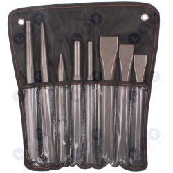 Perforatoru, caurumotāju un kaltu komplekts, 8 daļas, garums 189–254 mm (5903794726321)