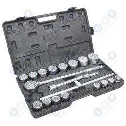 Uzgriežņu atslēgu komplekts ar sprūdrata atslēgu 3/4' 19-50mm 20 gab. ()