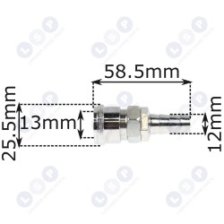 1/2 collu ātrais savienotājs 12 mm šļūtenei iesmidzināšanas veidnēm ()