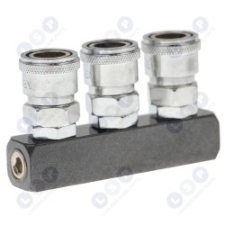 Ātro savienotāju sloksne 1/2' 3 izejas, 1/2' vītnes ieeja ()