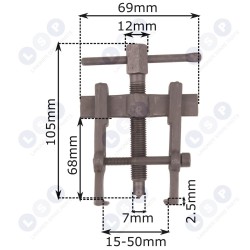 Gultņu novilcējs 15-50x68mm 2 sviru tīrītāja sviras tapām un ģeneratora skavām (5903794718883)