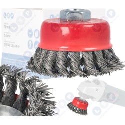 Stiepļu birste 75 mm M14 PRIEKŠĒJĀ VĪTA STIEPĻA slīpmašīnām (5903794727250)