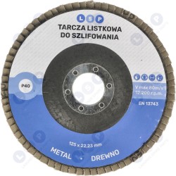 Slīpēšanas disks 125 P40 KOKA, METĀLA, TĒRAUDA slīpēšanai (5903794734623)