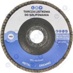 Slīpēšanas disks 125 P80 KOKA, METĀLA, TĒRAUDA slīpēšanai (5903794734616)