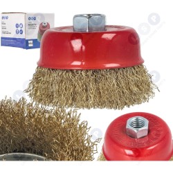 Drāšu birste 75MM M14 slīpmašīnām, misiņa pārklājuma (5903794734883)