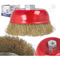 Drāšu birste 125MM M14 slīpmašīnām, misiņa pārklājuma (5903794734906)