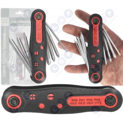 Plakanās atslēgas 3-7 mm Phillips PH 0-3 kabatas nazis 8in1 velosipēdam (5903794729070)