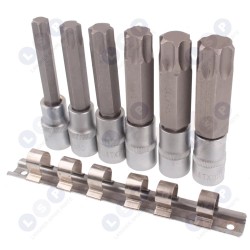 Torx uzgaļu komplekts T55 - T100 1/2" CrV "JOBIextra" (5900774580065)