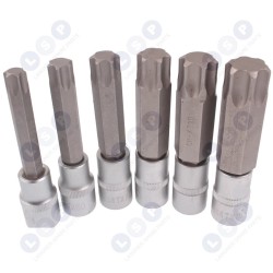 Torx uzgaļu komplekts T55 - T100 1/2" CrV "JOBIextra" (5900774580065)