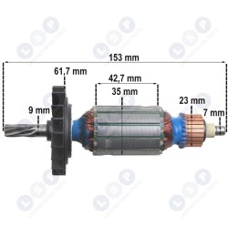 Ротор для BOSCH GBH 2-26 2400 2600 комплект с подшипниками и щетками ()