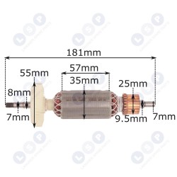 Ротор шлифовальной машины для BOSCH GWS 15-125 CIT GWS 17-125 CIT INOX 1607000V36 ()
