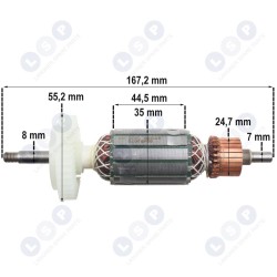 РОТОР ДЛЯ BOSCH GWS 11-125 CI CIE CIH 1 604 010 A21 комплект ()