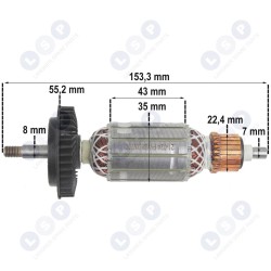 Ротор шлифовальной машины BOSCH PWS 550 600 700 6 7 115 2609000761 ()