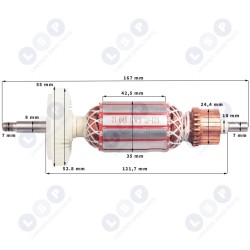 Dzirnaviņu rotors BOSCH GWS12-125 CICIE GWS13-125 CICIE komplektam ()