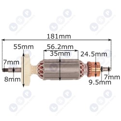 Rotors slīpmašīnai BOSCH GWS 19-125 CI CIE HILTI AG125-19SE 1600A00D2N ()
