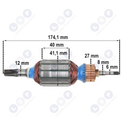 Rotors Makita HR4001C HR4011C HR4010C 513633-7 komplektam ()