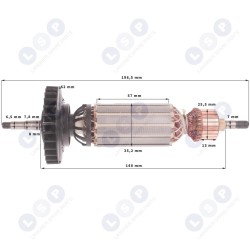 Rotors DeWalt D28135 D28136 D28137 D28132C komplektam ()