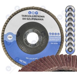 Slīpēšanas disks 125 P40 KOKA, METĀLA, TĒRAUDA slīpēšanai 10 gab. (5903794735866)