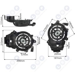 Starteris BRIGGS STRATTON 625EXI 650 675 zāles pļāvējam (pilns komplekts) (5903794736597)