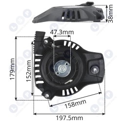 Starteris NAC HECHT benzīna zāles pļāvēja dzinējiem 1P56F 99CC 139CC (5903794736634)