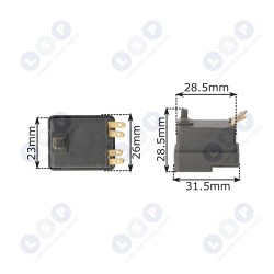 Universāls slēdzis leņķa slīpmašīnai 250V 6A HLT-125B (5903794735767)