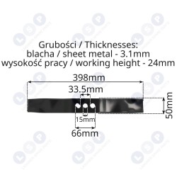 Zāles pļāvēja asmens 40CM 16'' NAC LP2720 LS1210 LS2040 AN40 KCL16 (5903794737969)