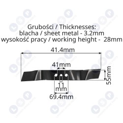 Zāles pļāvēja asmens 42CM NAC LP42-123L-JR LS42-123L-JR NAX 1000S (5903794737983)