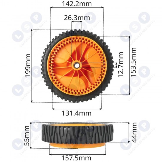 Piedziņas ritenis HUSQVARNA CRAFTSMAN PARTNER zāles pļāvējam (5903794738232)