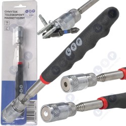 Magnētiskais satvērējs teleskopiskais magnēts ar LED lukturīti - garš 75 cm (5903794738171)
